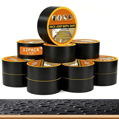 Deck Joist Tape, 1-5/8" x 50' Waterproof Butyl Tape, 12-Pack - size: 12Pack 1-5/8" x 50'