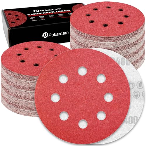 120 Pcs 5 inch Sanding Discs 400 Grit 8 Hole Hook and Loop - style: 120 Pcs-400 Grit