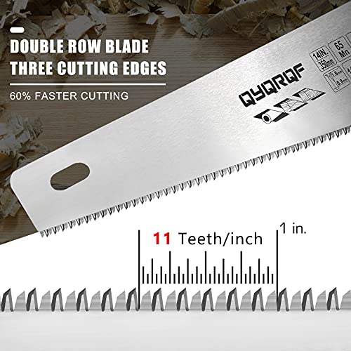 14 in. Pro Hand Saw, 11 TPI Fine-Cut Soft-Grip Hardpoint Handsaw Perfect for Sawing, Trimming, Gardening, Cutting Wood, Drywall, Plastic Pipes, Sharp Blade, Ergonomic Non-Slip Handle (green) - color: Green-14 Inch