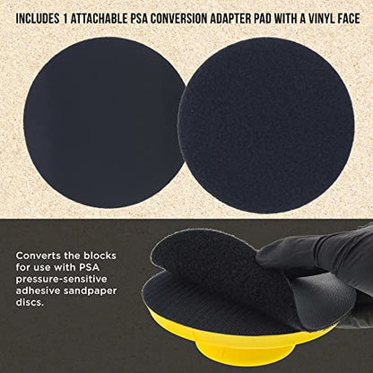 Dura-Gold Pro Series 5" Round-Shaped Hand Sanding Block Pad for Hook & Loop