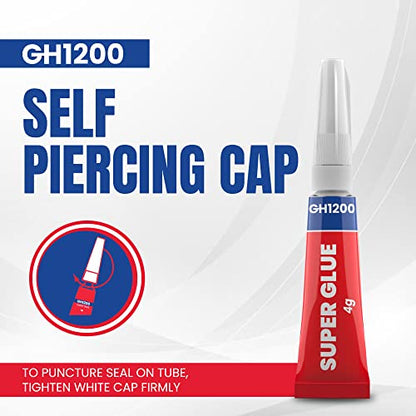 4 Gram x 8 Strong Super Glue All Purpose with Anticlog Cap. Super Fast & Strong Adhesive superglue, Cyanoacrylate Glue for Hard Plastics, DIY Crafts and Many More - style: 4Gx8