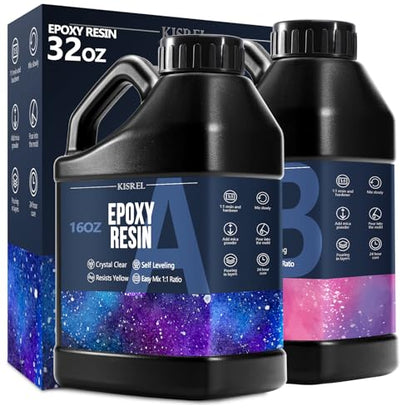 32OZ Epoxy Resin Kit, Clear Resin No Yellowing No Bubble for Molds & Craft - size: 32OZ