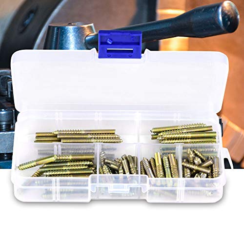 110pcs M4 Double Ended Screws, Dowel Screws Hanger Bolts for Curtain Pole Ends Furniture Connector, Stainless Steel Threaded Studs for Woodworking and Metal Applications