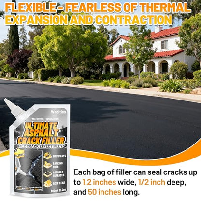Asphalt Crack Filler, 8LB High Elasticity Concrete Crack Repair Sealant - style: 6pcs, 8LB