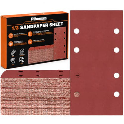 80 PCS 1/3 Sandpaper Sheets 800 Grit 8 Hole - color: GRIT 800
