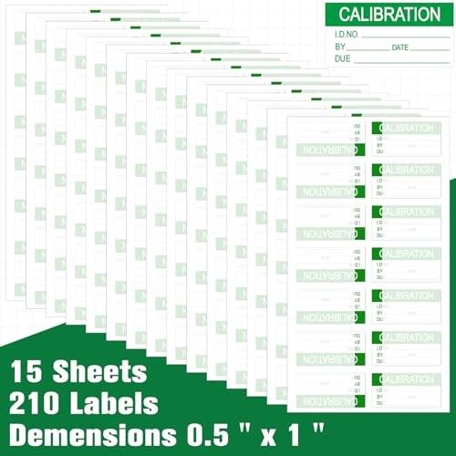 Harloon 210 Pcs Self Laminating Calibration Labels 0.5"x1" - size: 0.5"x1"
