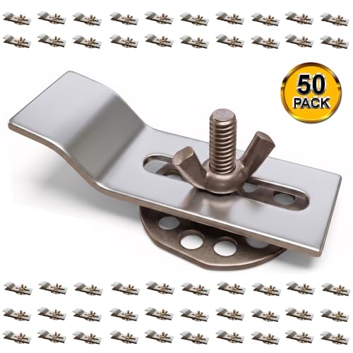 Undermount Sink Clips, Sink Brackets, Bathroom Kitchen Ceramic Stainless Steel Sink Basin Support Clamps for Marble Granite Vanity Countertop Installation Repair Kit (50)
