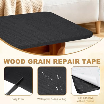 HARFINGTON Wood Grain Repair Tape 3" x33ft Self-Adhesive Repair Patch - color: Black Wood, size: 3" x 33ft