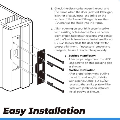 U 9476 Extra Long Door Strike Plate for Repairing Damaged Door Frame