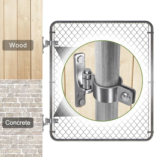 Insaga 304 Stainless Steel Gate Hinges 2Pack, Heavy Duty 1-7/8" Pipe Hinge with 5/8" Pin, Wall Mount Anti-Rust Chain Link Fence Hinge for Barn, Farm, Sports Field - color: 1-7/8''-2pack
