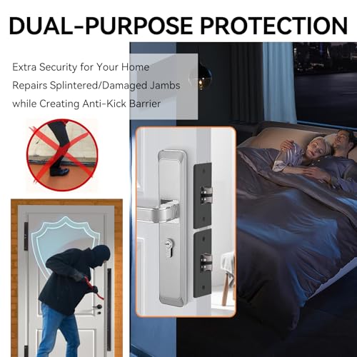 Door Frame Reinforcement Kit, Anti Kick Strike in Door Security, Black - size: 5 PCS Black