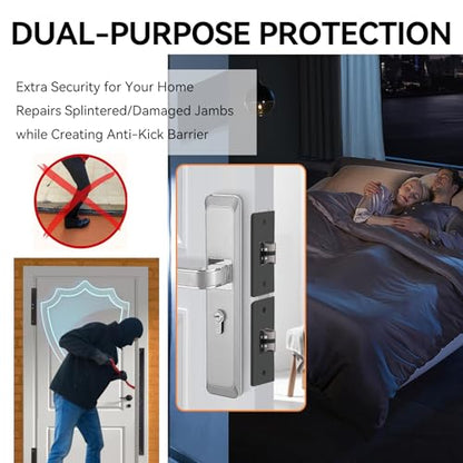 Door Frame Reinforcement Kit, Anti Kick Strike in Door Security, Black - size: 5 PCS Black