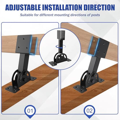 2 Pcs 2“x 4”Heavy Duty Roof Riser Brackets Kit - color: Black -2×4, size: Set 2