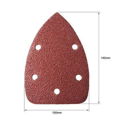 uxcell Detail Sander Sandpaper, Triangular Sanding Paper, Hook and Loop Sanding Pads, Triangle Oscillating Multi Tool, 40 Grits 5 Holes, 10pcs - size: 40 Grits