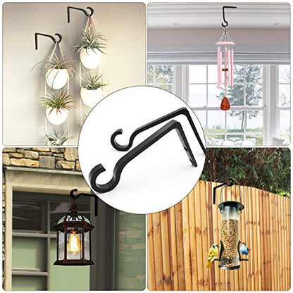 QIEGL 6inch Al-Alloy Hanging Plant Bracket Black 2 Pack - color: Black, size: 6in Aluminum Alloy