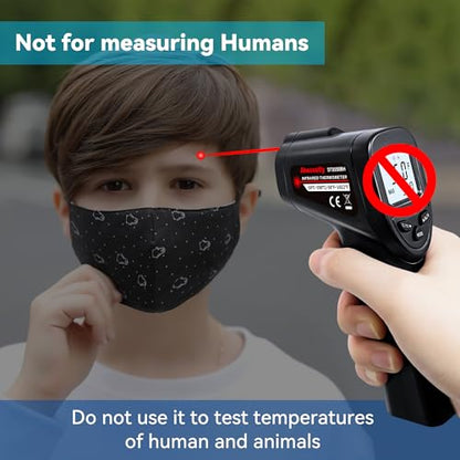 Infrared Thermometer Temperature Gun (NOT for Humans) -58℉~1022℉ (-50℃～550℃) Non-Contact Laser Instant-Read Digital Laser Infrared Ir Thermometer with Backlight(Black) - color: Black