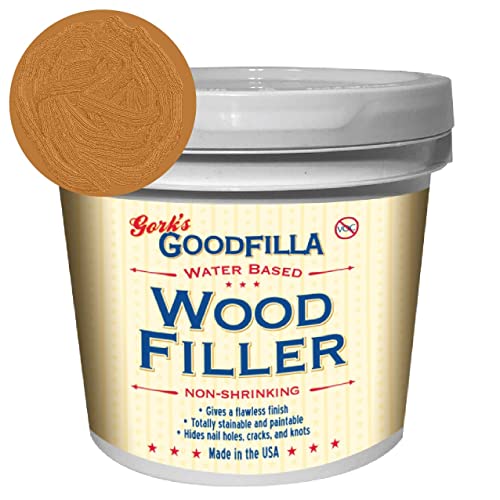 Water-Based Wood & Grain Filler (Trowel Ready) - Red Oak - 1 Gallon By Goodfilla | Replace Every Filler & Putty | Repairs, Finishes & Patches | Paintable, Stainable, Sandable & Quick Drying - color: Red Oak, size: 1 Gallon