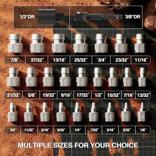 27Pcs Screw Extractor Set, 3/8" Drive Hex Bolt Extractor - size: 27 Pieces