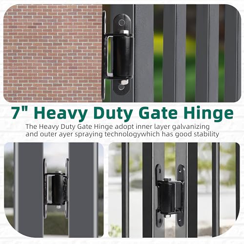 Heavy Duty Gate Hinge 7 inch, Black Outdoor Bolt on Gate Hinge