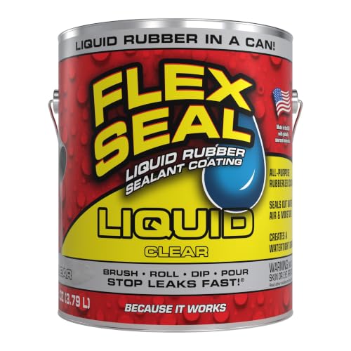 Flex Seal Liquid Rubber Sealant Coating, Waterproof, Clear, 128 oz - color: Clear, size: 128 oz