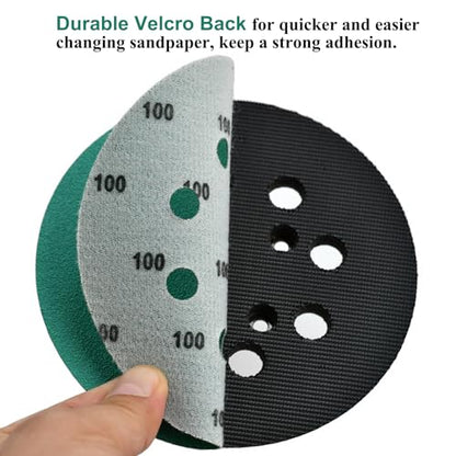 5-Inch 8-Hole Wet Dry Sanding Discs 100 Grit Sandpaper, 50-Pack - style: 100 Grit, 50 Pack