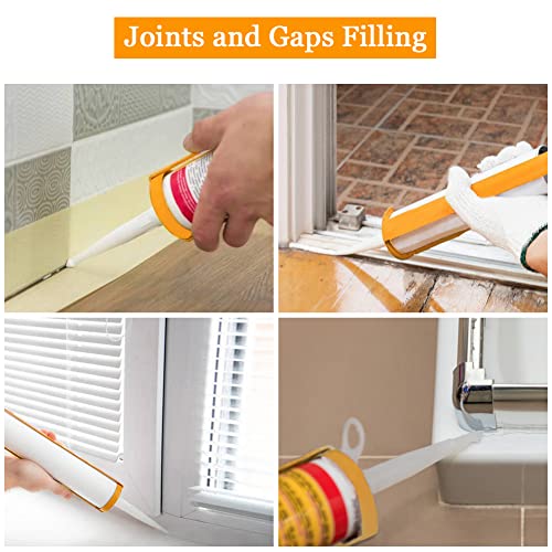 Caulking Gun, 12:1 Thrust Ratio, Professional Caulk Tool Gun, Yellow