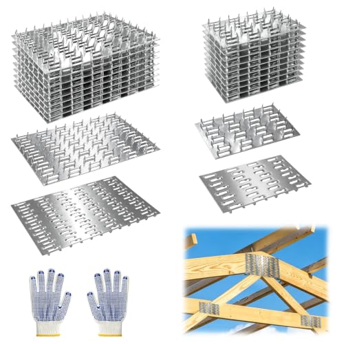 20 Pcs Pronged Truss Mending Plates Sat with Work Gloves