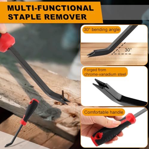 2PCS Heavy Duty Staple Removers, Upholstery Staple Puller Tool for Carpet, Wood, Flooring, Furniture & Construction