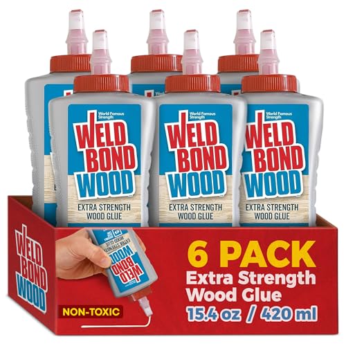 Extra Strength Wood Glue for Woodworking, Furniture Repair, Crafts, Carpentry, or DIY Projects. Non-Toxic, Heavy Duty, Water Clean-up, Sandable, Paintable & Invisible Glue Line, 6 Pack - 14.2 Bottle. - size: 6 Pack