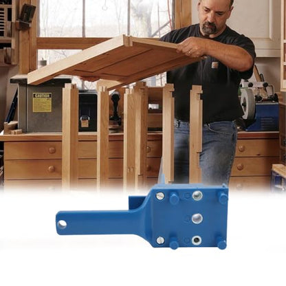 Handheld Dowel Jig Kit - Wood Doweling Hole Drill Guide Kit (Blue) - color: Blue