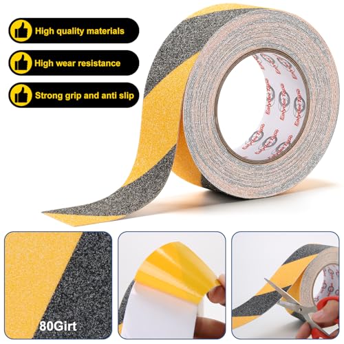 Heavy Duty Anti Slip Tape 2" x 33Ft Waterproof Non‑Slip Safety Grip Tape - size: 2 Inch x 33 Ft, Black Yellow