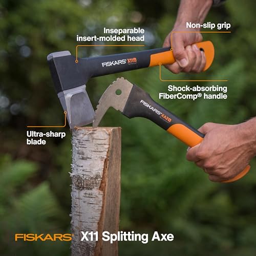 Fiskars X11 Splitting Axe 17", for Small Logs, Kindling & One-Handed Use - style: 18" Splitting Axe