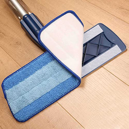 16.5" Microfiber Mop Pads Refills, 3 Pack Reusable Replacement Heads - color: 16"blue Stripe*3