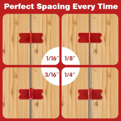 12 Pcs Deck Spacer Tool, 4 Thicknesses Deck Spacers -1/16",1/8",3/16",1/4" - color: B-12PCS-multicolour