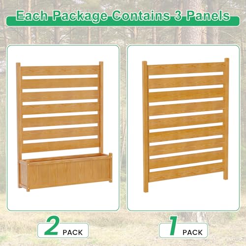 DoCred Air Conditioner Fence, Wood Decorative Fences with Planter Box
