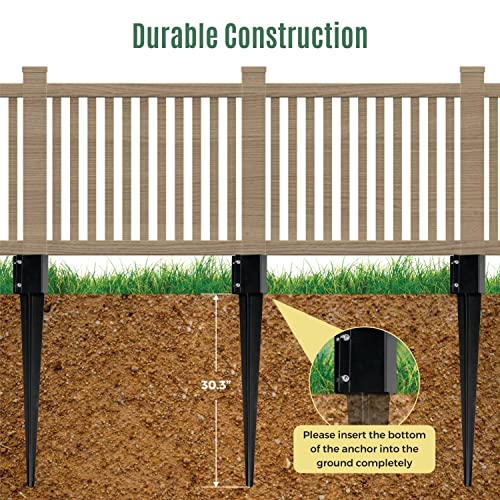 36"x4"x4" Heavy Duty Fence Post Anchor Ground Spike, Black, 8-Pcs,S1 - color: 8 Pack, size: 36''x4''x4'' Style A
