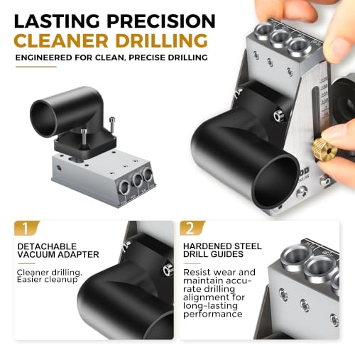 Pocket Hole Jig Kit, Professional Metal Pocket Screw Jig System