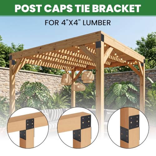 4 Pack 4x4 Post Cap Bracket Heavy Duty Steel