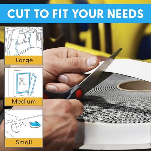 Industrial Strength - 5FT Black Indoor/Outdoor Adhesive Mounting Tape - Self Mating Reclosable Fastener Compatible with 3M SJ3550 / SJ3560 Dual Lock - size: 5 FT, style: Black