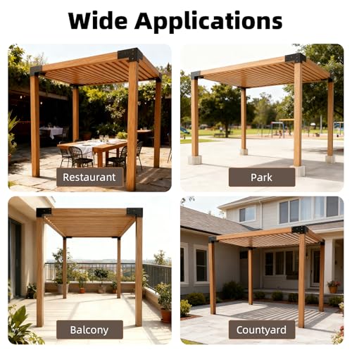 Pergola Brackets, 3-Way Pergola Kit for 4"x 4" (Actual 3.5" X 3.5") - size: 4*4