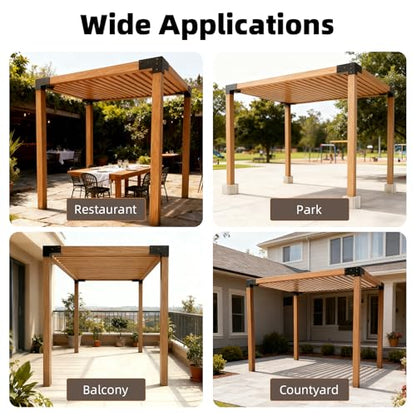 Pergola Brackets, 3-Way Pergola Kit for 4"x 4" (Actual 3.5" X 3.5") - size: 4*4