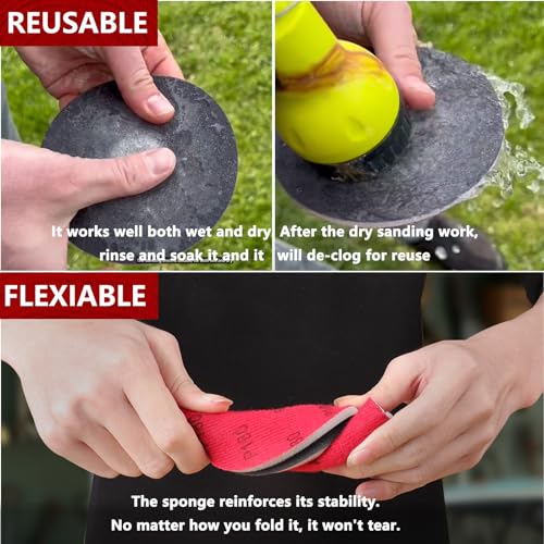 Shinboc 12 PCS 6 Inch Sanding Sponge 320 Grit, Bowling Ball Sanding Pads - color: 320grit, size: 6 Inch 12Pcs