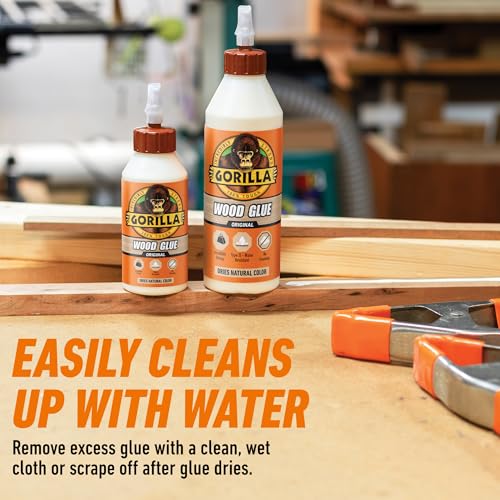 Gorilla Wood Glue, Fast Clamp, Water Resistant PVA, 8 oz - size: 8 Ounce