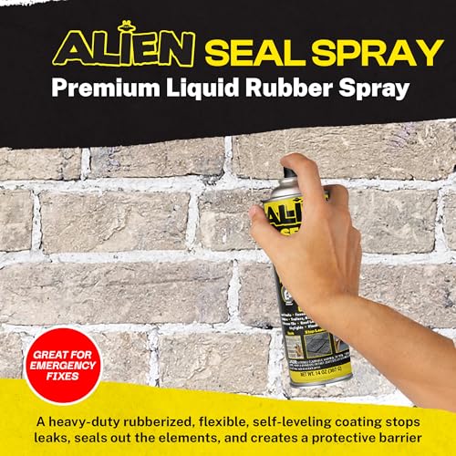 Alien Tape Liquid Sealant Spray 2 Pack, Waterproof Liquid Rubber Spray Prevents Patches and Seals Leaks, Protects Surfaces, Works on Most Materials, Long Lasting, Dries Black - style: 2 Pk - Black