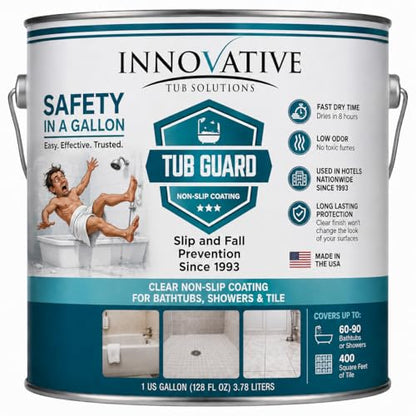 Tub Guard Clear Tub Grip & Shower Anti Slip Coating, 1 Gallon (90 Tubs) - color: Clear, size: 1 Gallon