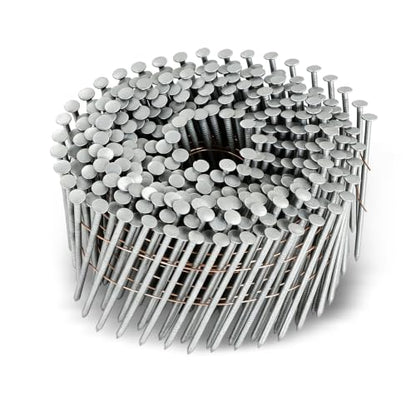 Wire Coil Siding Nails - 2-1/4 x 0.092 Ring Shank 15 Degree Full Round Head Siding Nails, 3600 Count Hot-Dipped Galvanized for Rough Nailing of Lathing and Sheathing Materials - size: 0.092*2-1/4in