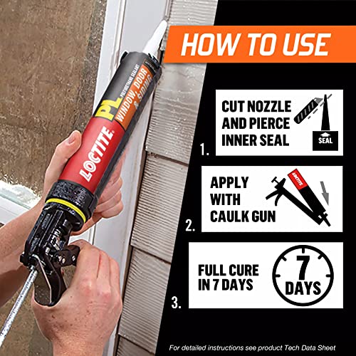 Loctite PL Window Door & Siding Polyurethane Sealant, White, 10 fl oz Cartridge, 12 Pack - size: 12 Pack