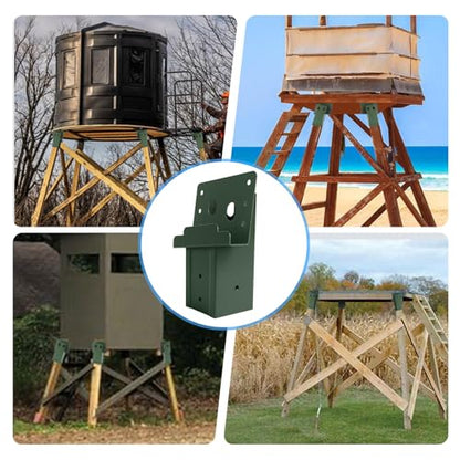 Outdoor 4"x4" Compound Angle Brackets,Deer Stand Brackets for Deer Stand, Hunting Blinds and Tree Houses - color: Green
