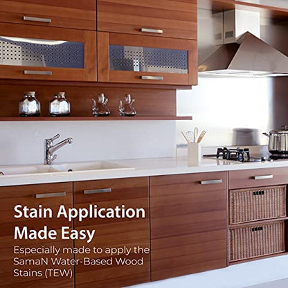SamaN Staining Kit – Includes Sponge, 2 Cloths and Gloves to Effectively Stain Wood - style: Staining Kit