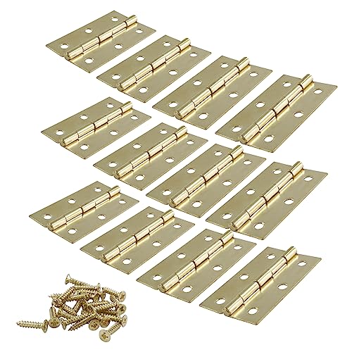Murtenze 12 Pack 2.5 Inch Door Hinge, Gold - color: Gold, size: 2.5 Inch